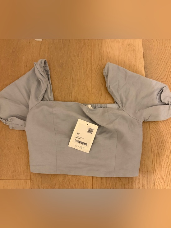 OAK + FORT Tops - NWT OAK + FORT Light Blue Square Neck Crop Top